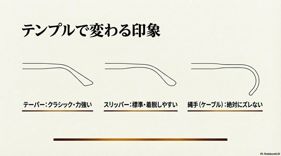 シュロン ロンサー 芸能人　正規取扱店で試着すべきテンプルの種類