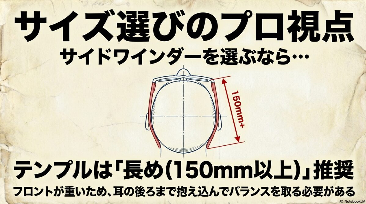シュロン サイドワインダー フリーウェイ 違い サイズ感とテンプル長の正解
