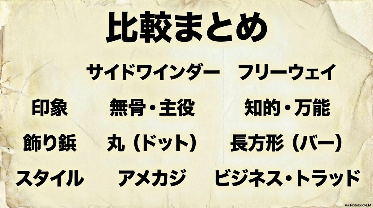 シュロン サイドワインダー フリーウェイ 違い シュロンのサイドワインダーとフリーウェイの違い総まとめ