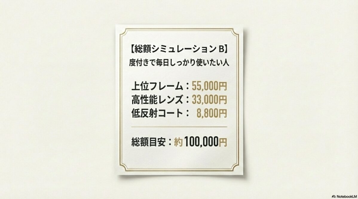 アイヴァン メガネ 値段 レンズ込み パターンB:本格的な度付きメガネ(ビジネス・普段使い・強度近視)
