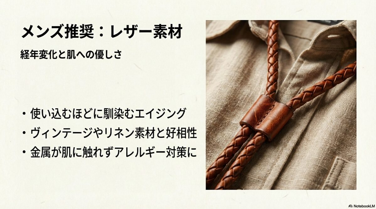 サングラス 胸にかける　メンズにおすすめの重厚なマテリアル2