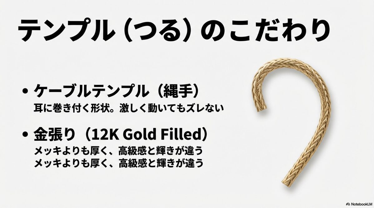 シュロン フリーウェイ　12K金張りやテンプル形状のバリエーション