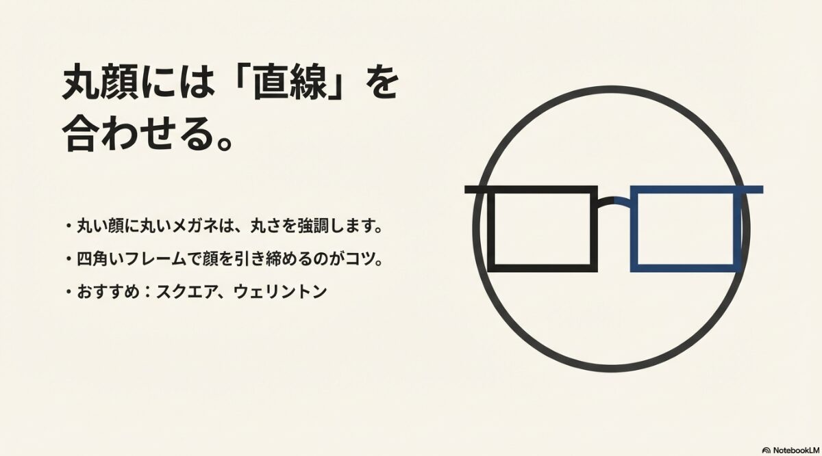 伊達メガネ ダイソー　曲線には直線をぶつける