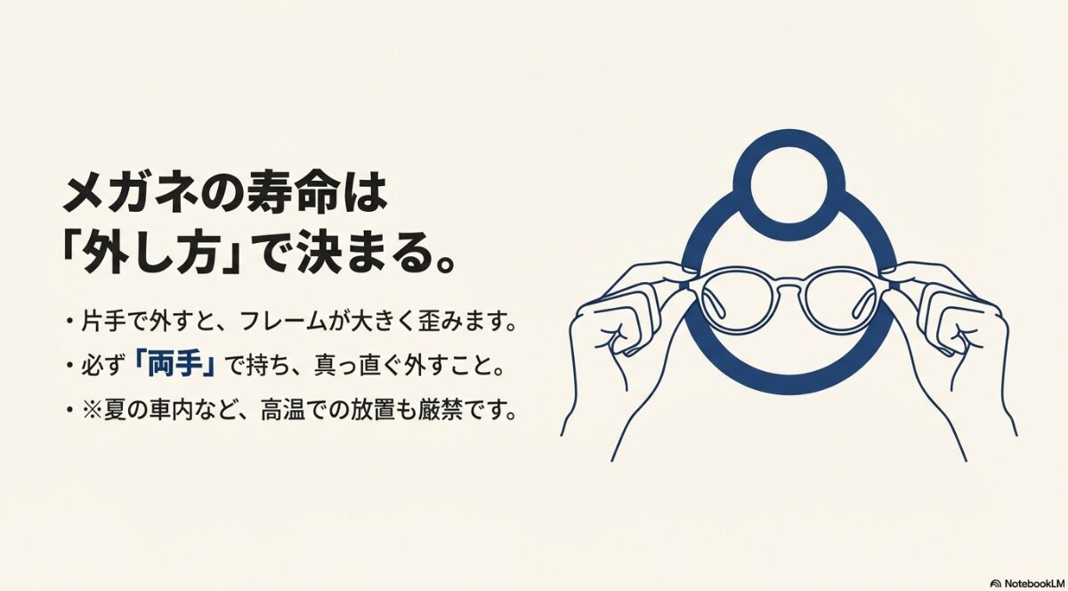 伊達メガネ ダイソー　片手外しは寿命を縮める