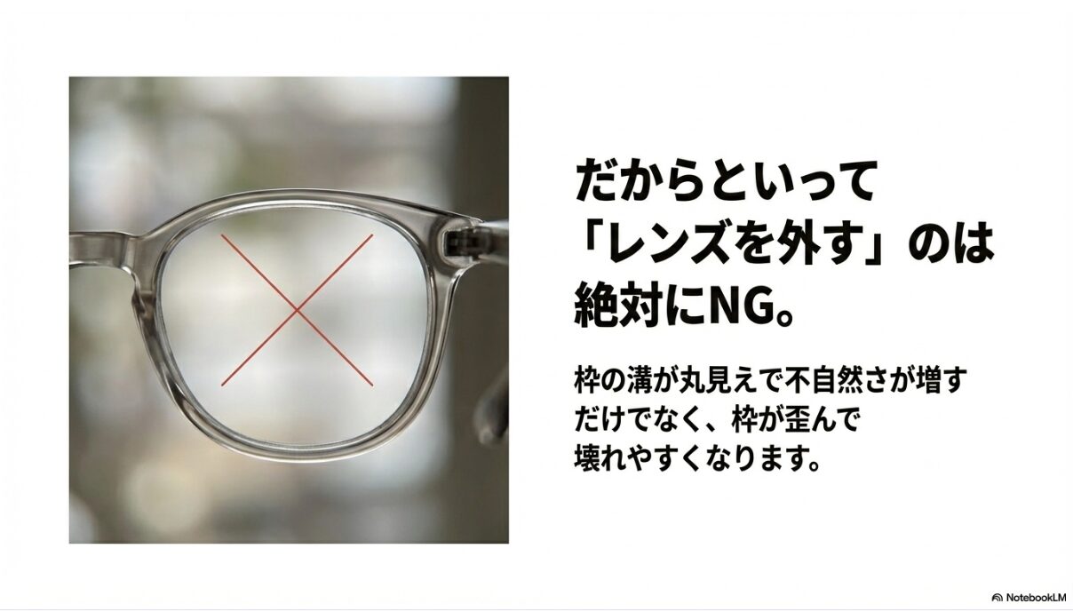 伊達メガネ バレる　レンズなしにする選択肢のリスク