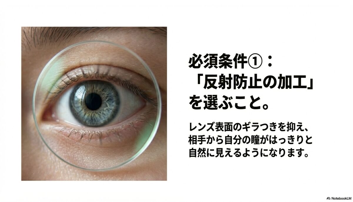 伊達メガネ バレる　反射防止コートで自然な見た目にする