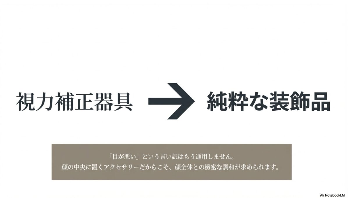 伊達メガネ レンズなし ダサい 光の反射がもたらす奥行きの喪失2
