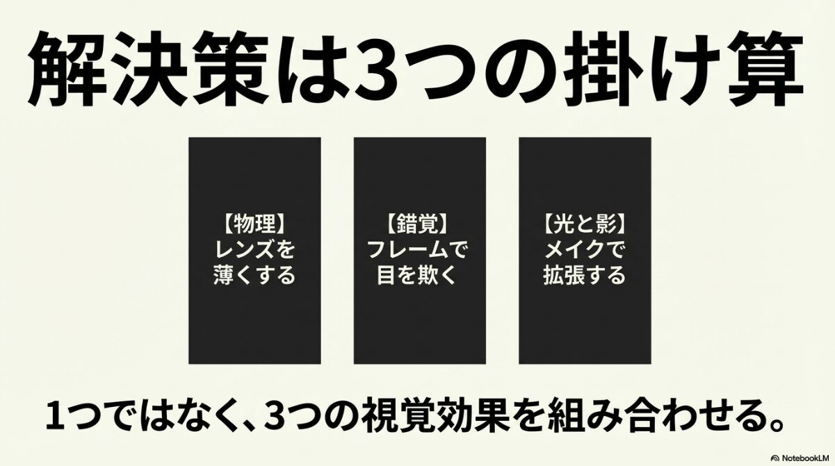 眼鏡 目が小さくなる レンズ 薄く　乱視が加わるとさらに複雑な歪みに