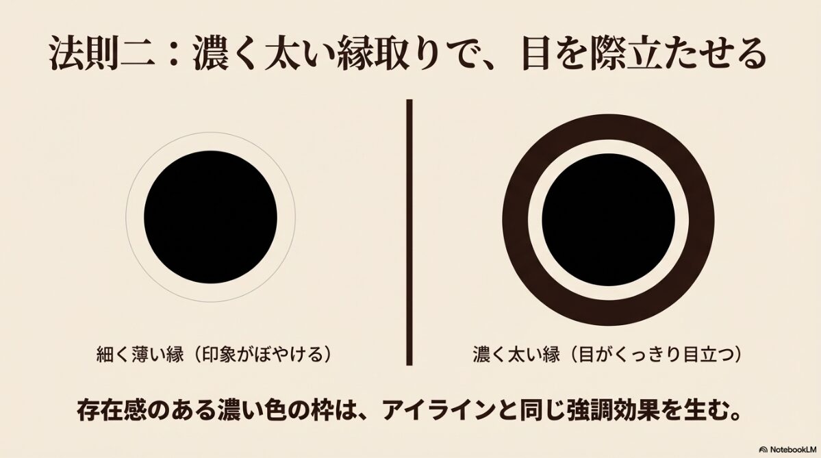 JINS 目が小さく ならない レンズ 口コミ　デルブーフ錯視による輪郭の強調効果