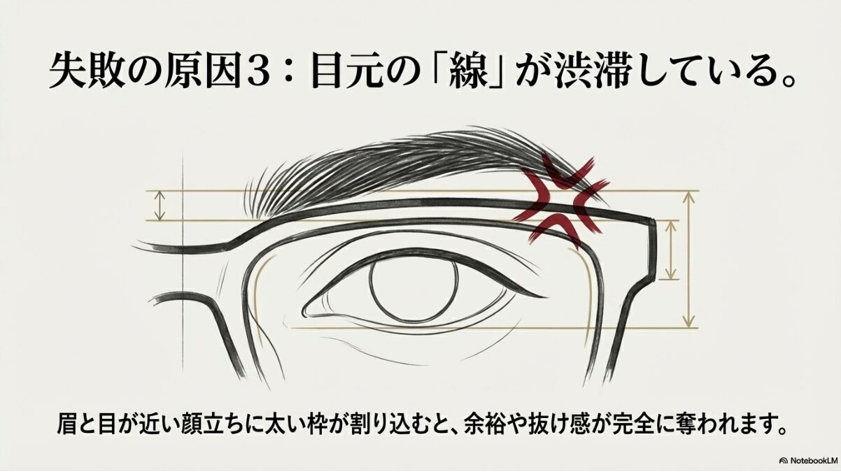 眼鏡が似合わない イケメン　眉と目の距離が近いという特徴