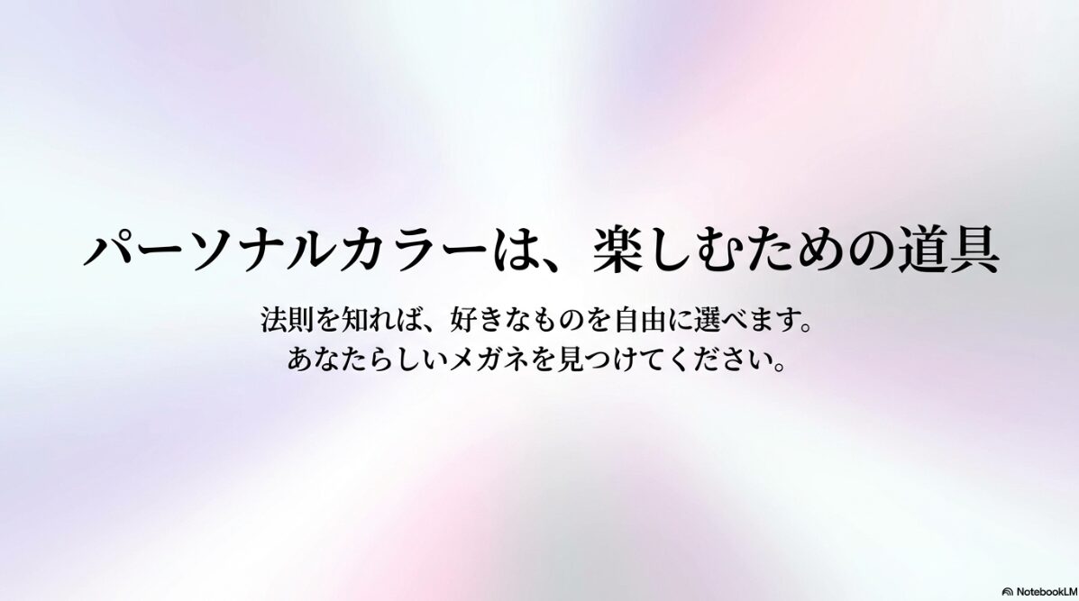 ブルベ 夏 メガネ　ゴールド　あなたらしい洗練されたスタイルへ