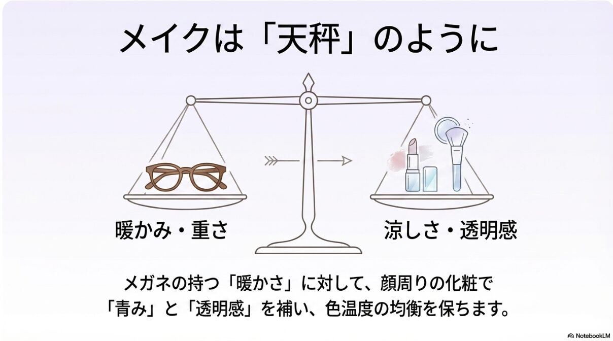 ブルベ 夏 メガネ　ブラウン　ブラウンメガネに合うブルベ夏のメイク