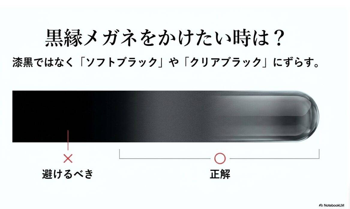 ブルベ 夏 メガネ　色　ブルベ夏のメガネで黒をかけたい時の攻略法
