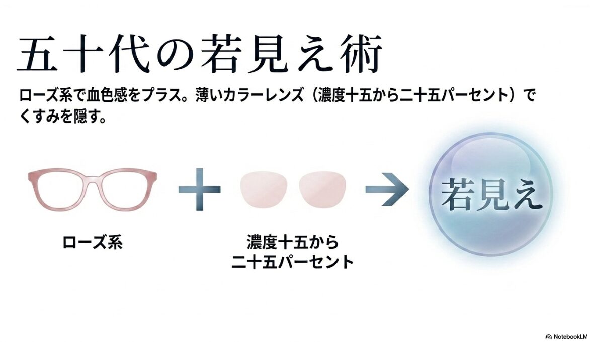 ブルベ 夏 メガネ　色　50代の若見えを叶えるフレーム選び