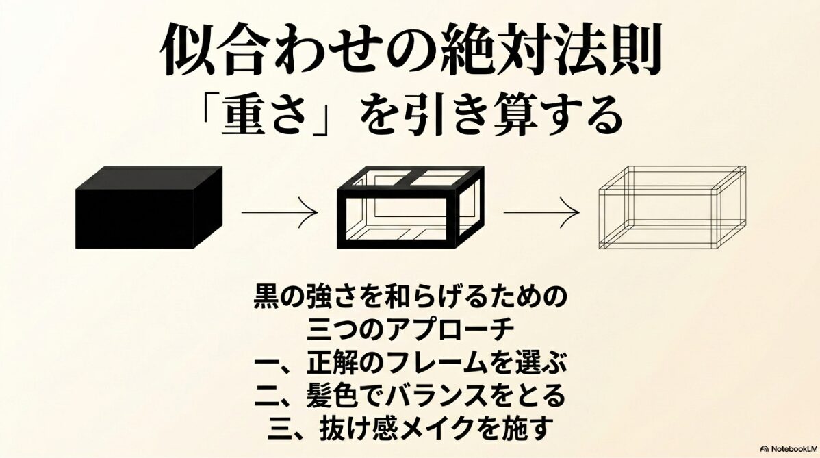 イエベ 春 黒縁 メガネ　似合わないと感じる理由と視覚的メカニズム2