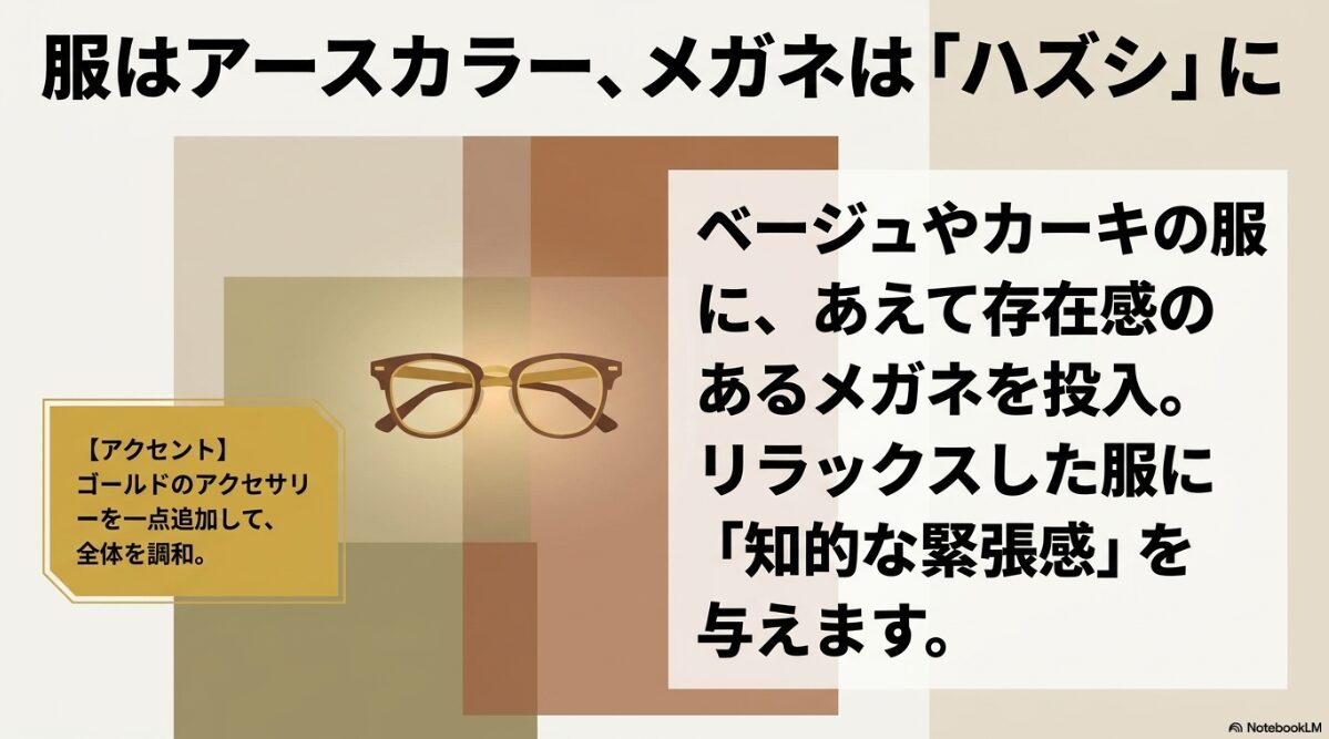 イエベ 秋 黒縁 メガネ　休日やオフィスの服装コーデ術