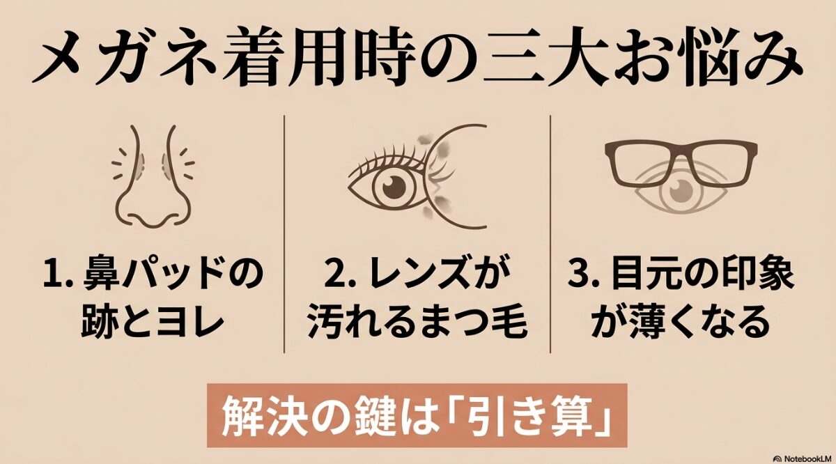 メガネ　メイク　崩れないメガネのメイク術！跡やヨレを防ぐ悩み解決ガイド2