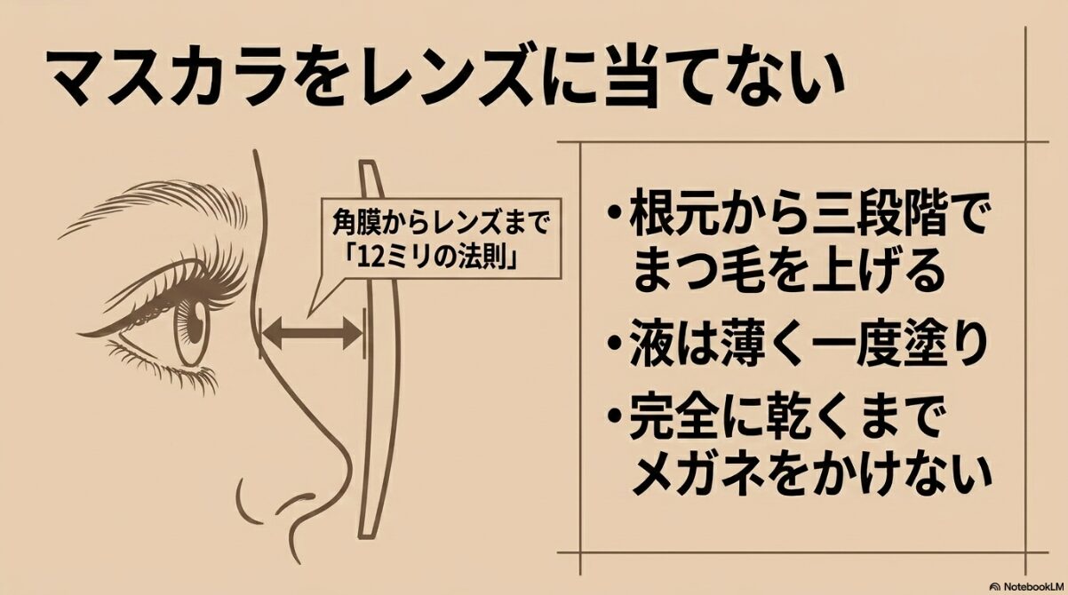 メガネ　メイク　角膜頂点間距離（12mmルール）を意識する