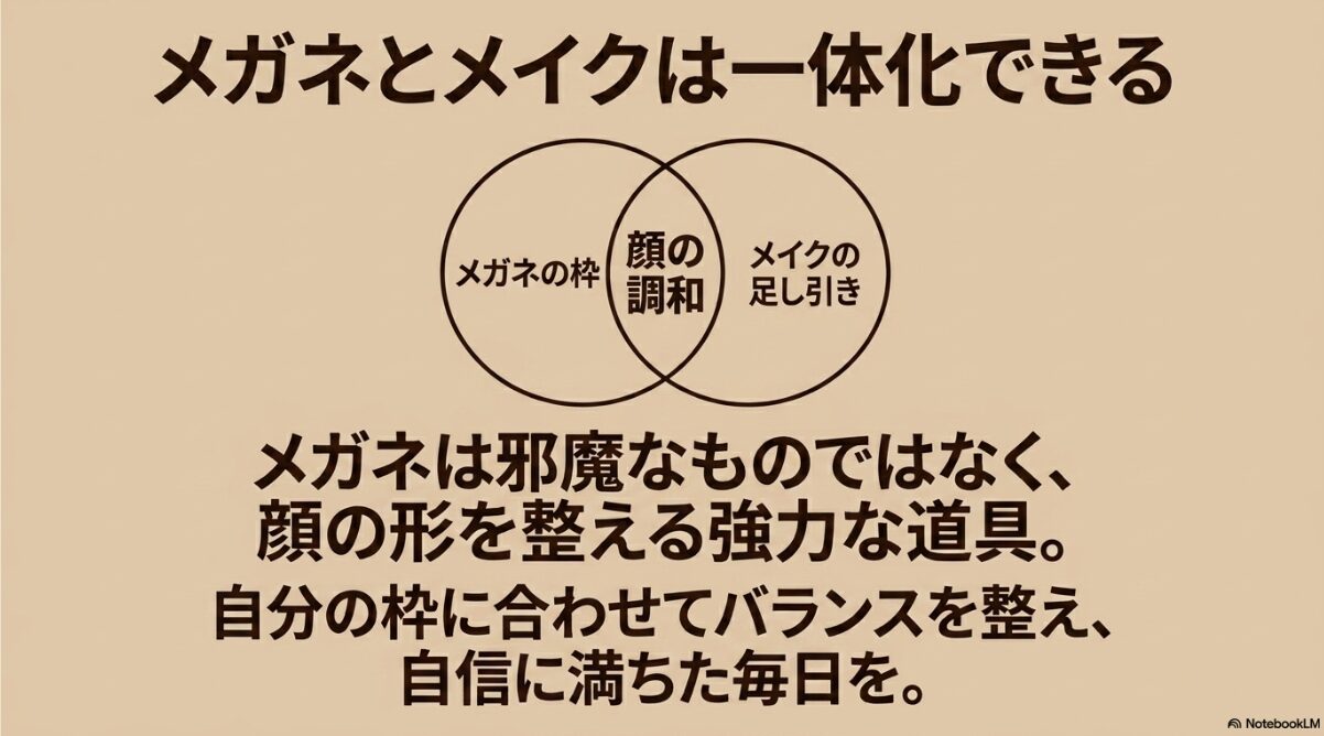 メガネ　メイク　完璧なメガネのメイクで魅力を引き出す