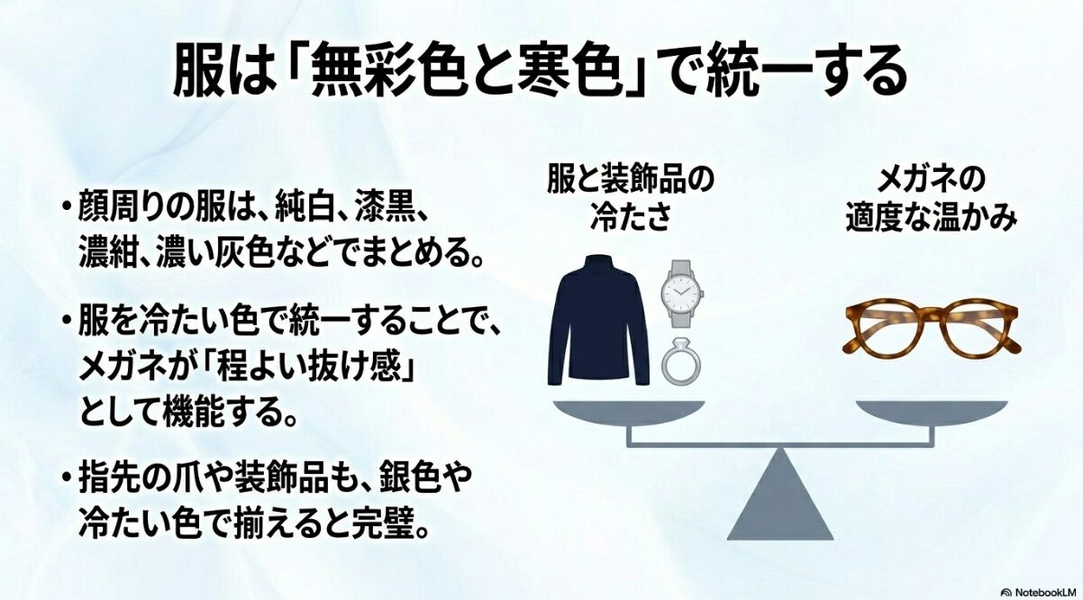 ブルベ 冬 メガネ べっ甲　ファッションとネイルのトータル統一感