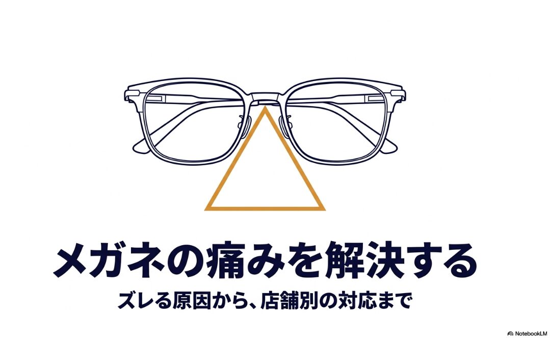 メガネの痛みを解決するフィッティングガイド。ズレる原因から店舗別の対応までを解説。