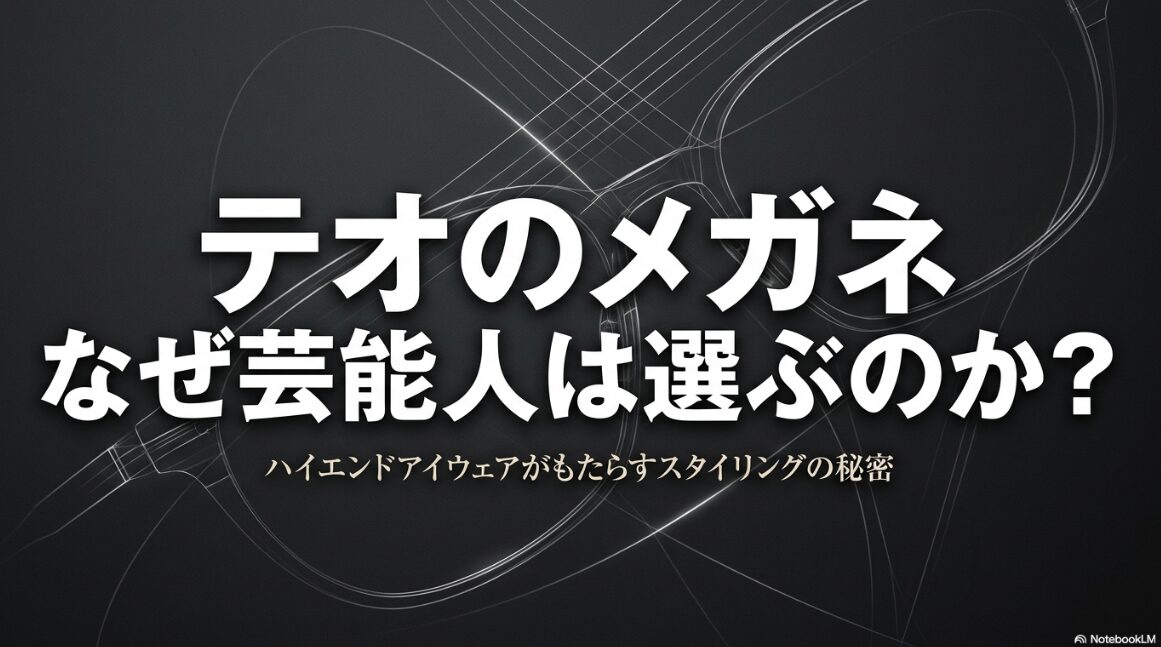テオのメガネ なぜ芸能人は選ぶのか?ハイエンドアイウェアがもたらすスタイリングの秘密