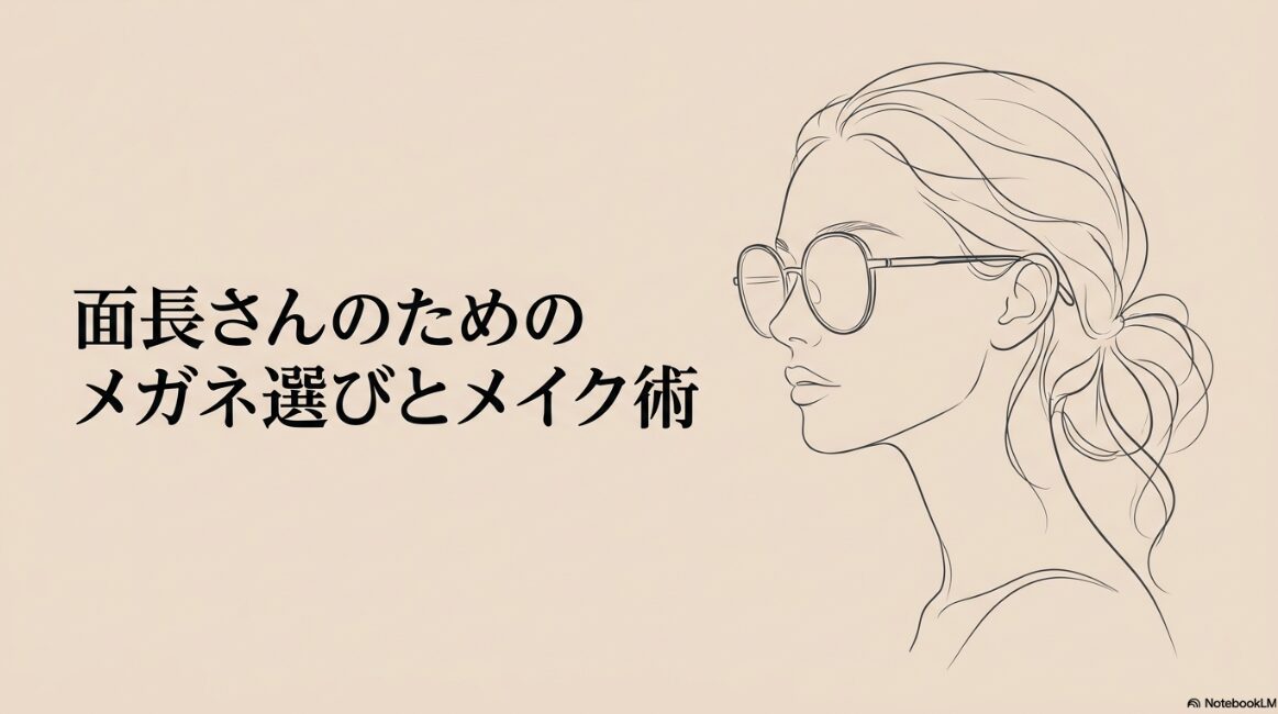 面長さんのためのメガネ選びとメイク術の表紙スライド